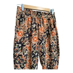 Poetry knit Aztec lounge pants orange brown